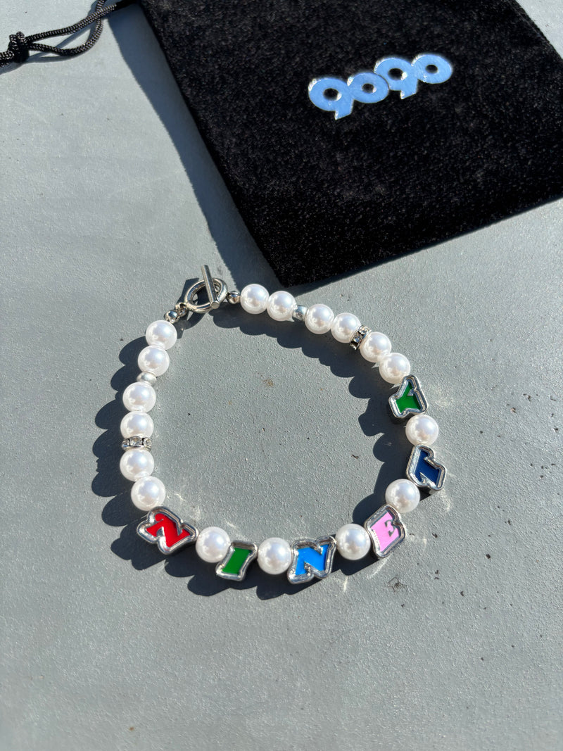 NINETY Logo Perl Bracelet