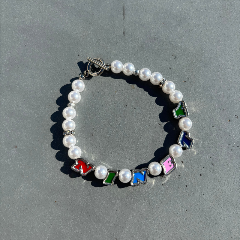 NINETY Logo Perl Bracelet – YZ NINETY Logo Perl Bracelet – YZ