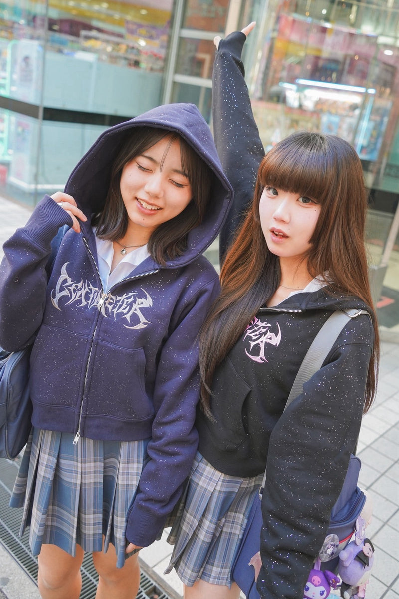 Glitter zip hoodie