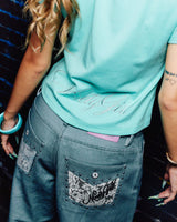 Distressed Print Straight Pants 