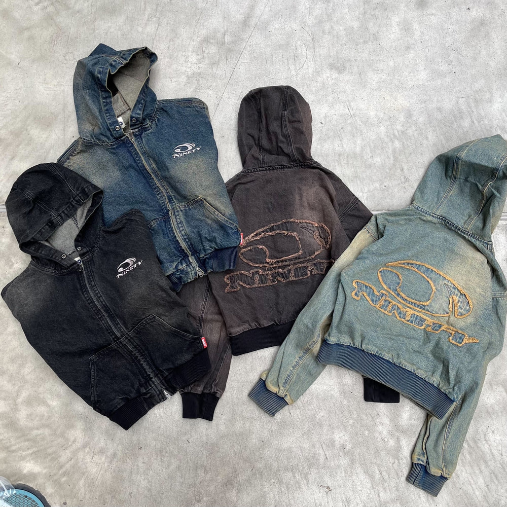 ジャケット・アウター 9090 Heisei Logo Denim Zip Hoodie Heisei Logo Denim Zip Hoodie – YZ