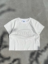 yung 로고 라인스톤 핏 티 