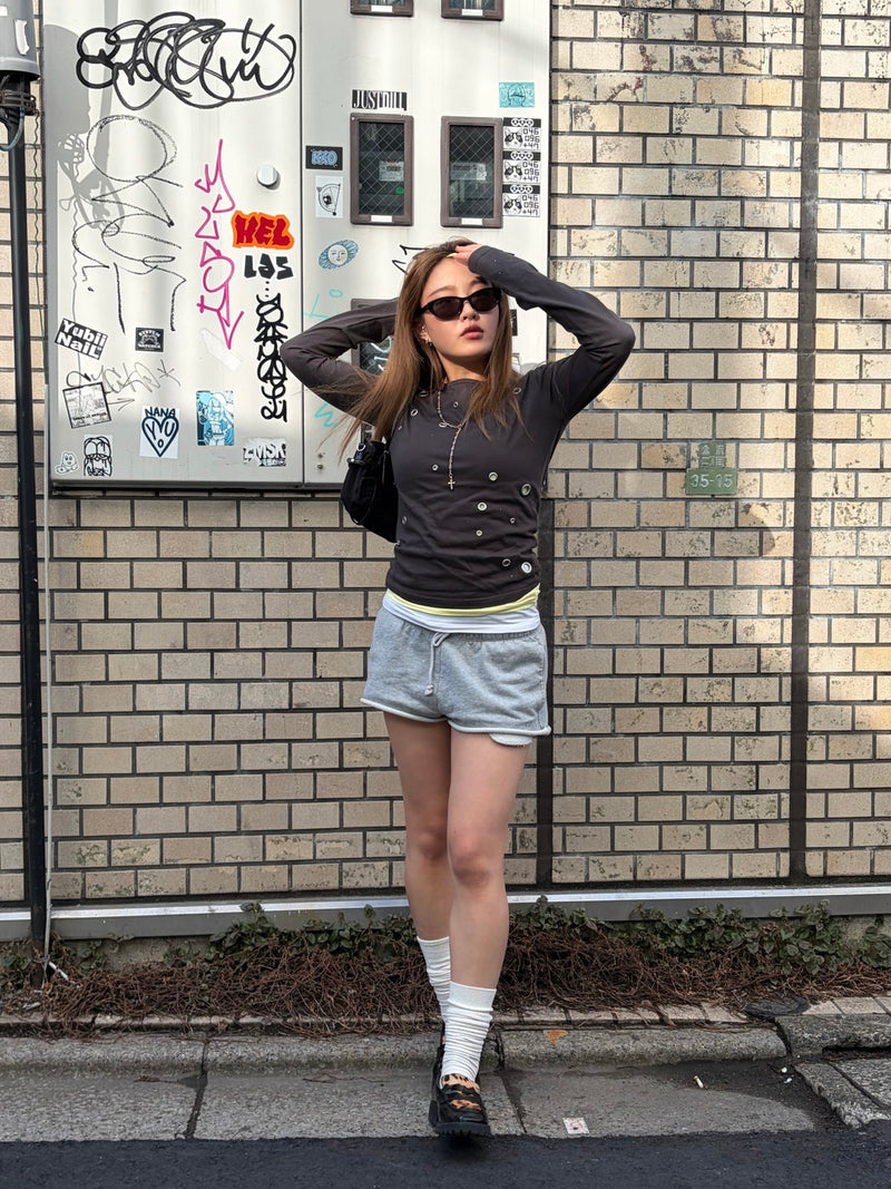 eyelet long sleeve tee – YZ