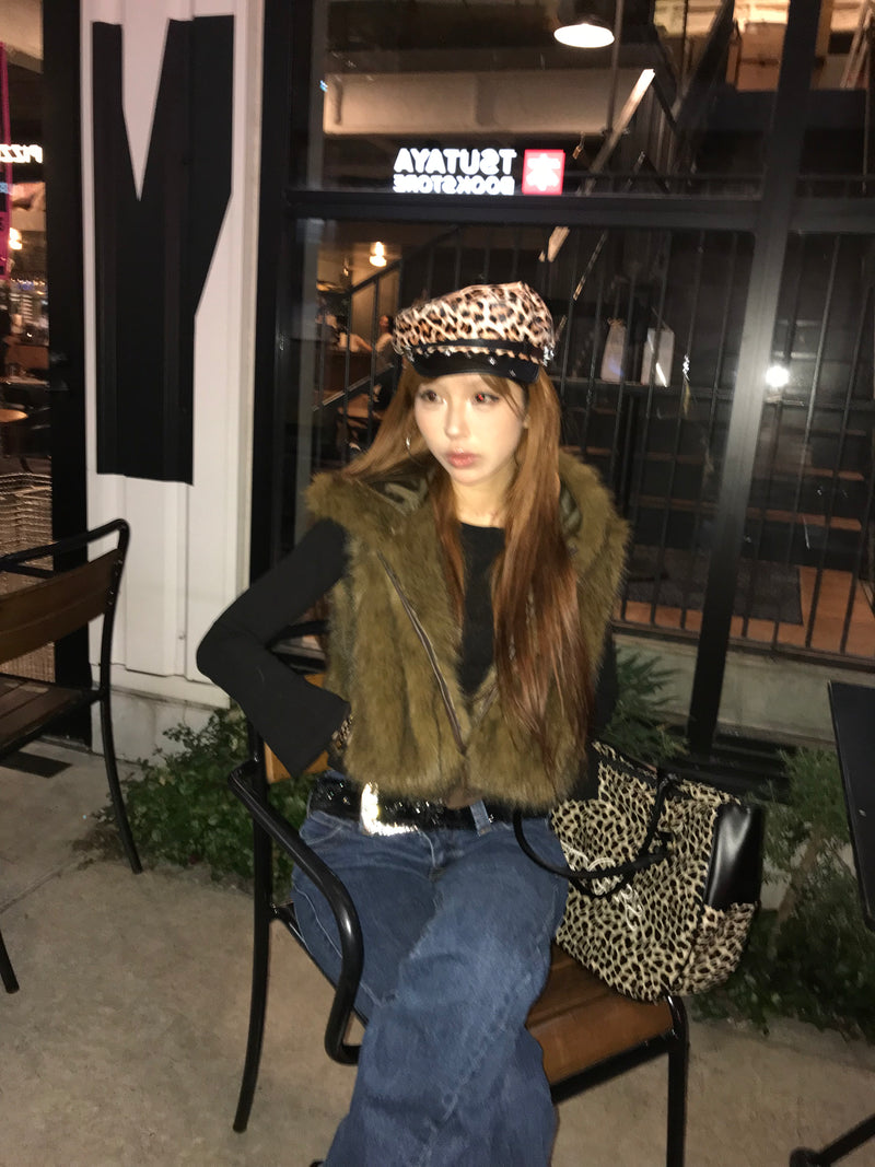 Faux Fur Hood Vest
