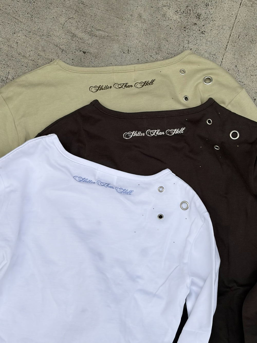 HTH eyelet long sleeve tee ホワイト eyelet long sleeve tee – YZ