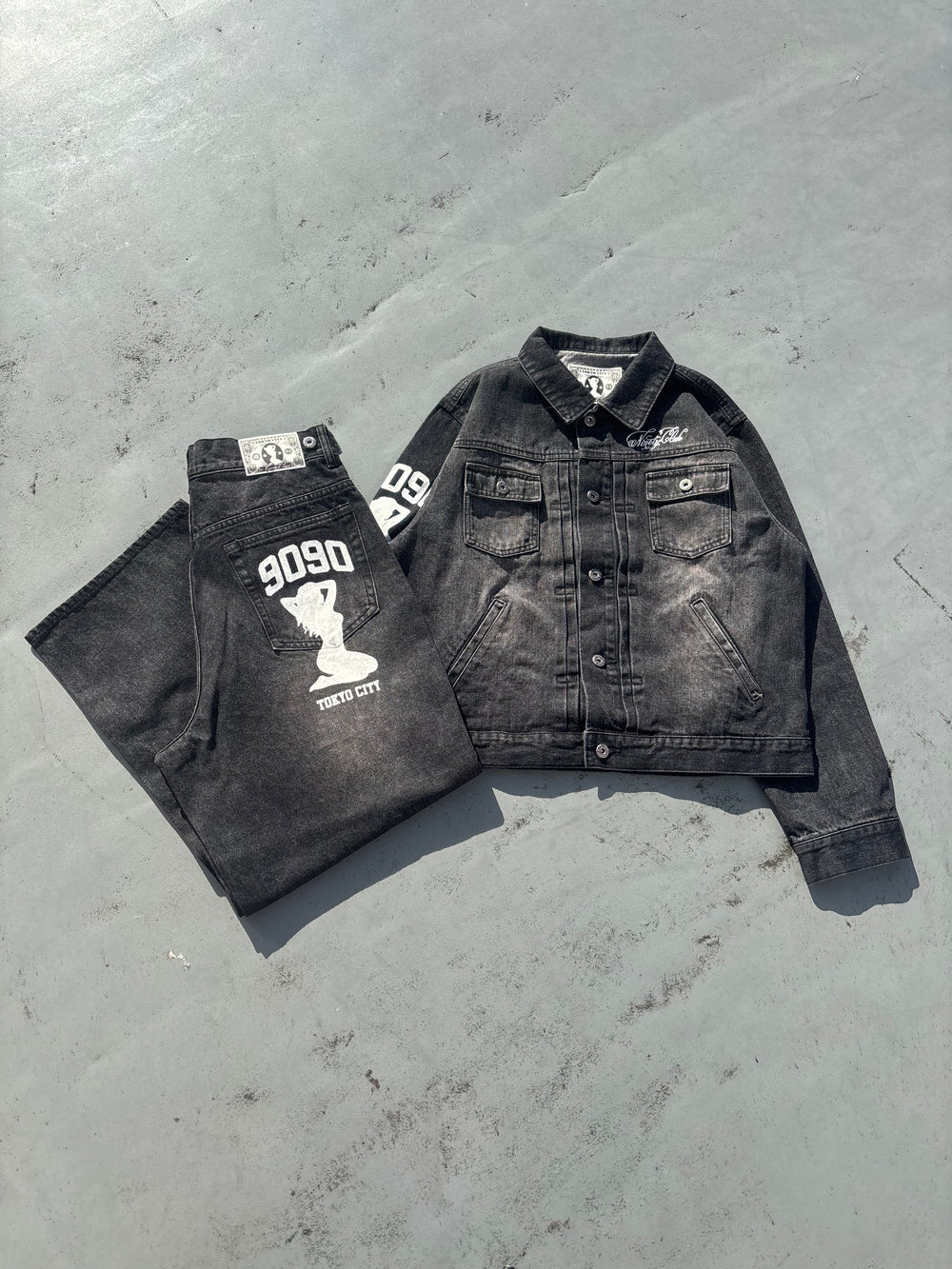 【希少】fuga サイズ46 ブラックデニム ダメージ y2k v系 ギャル Sexy Logo Denim Jacket – YZ