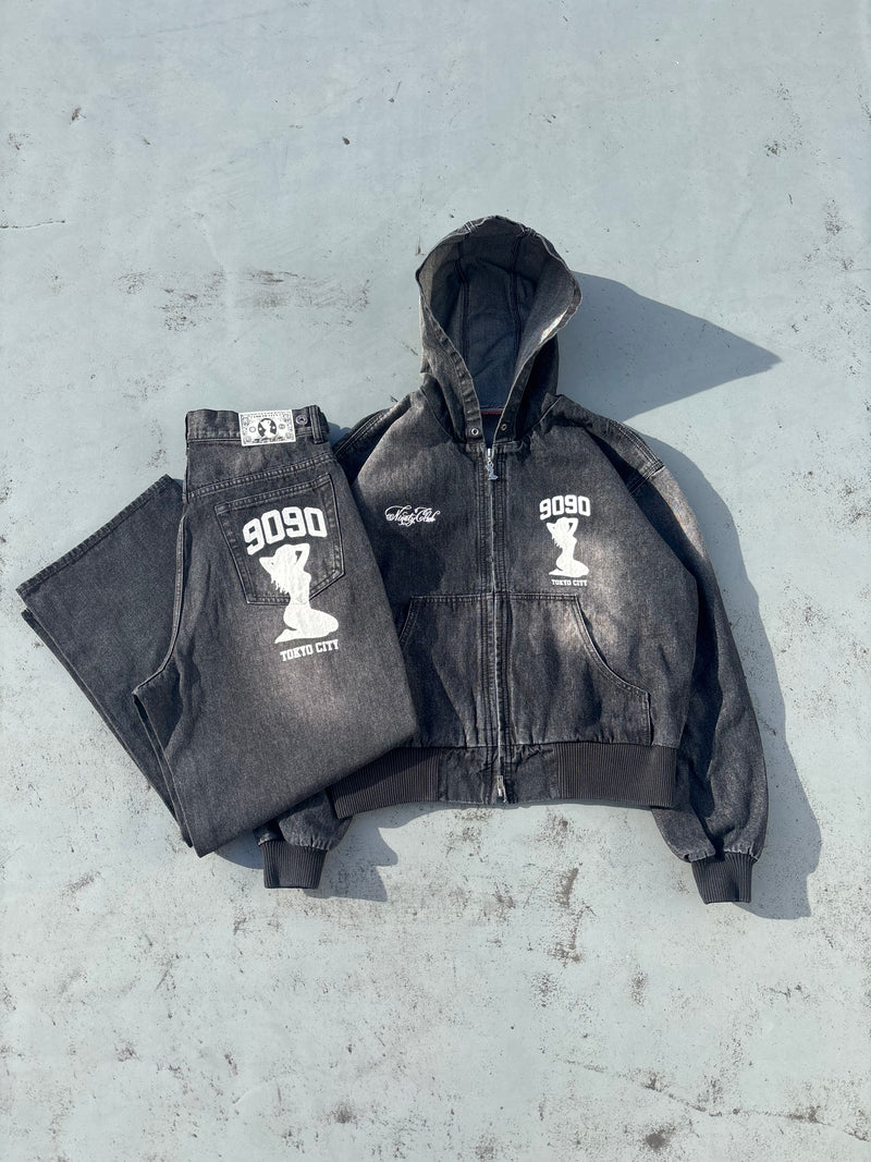 Sexy Logo Denim Zip Hoodie – YZ