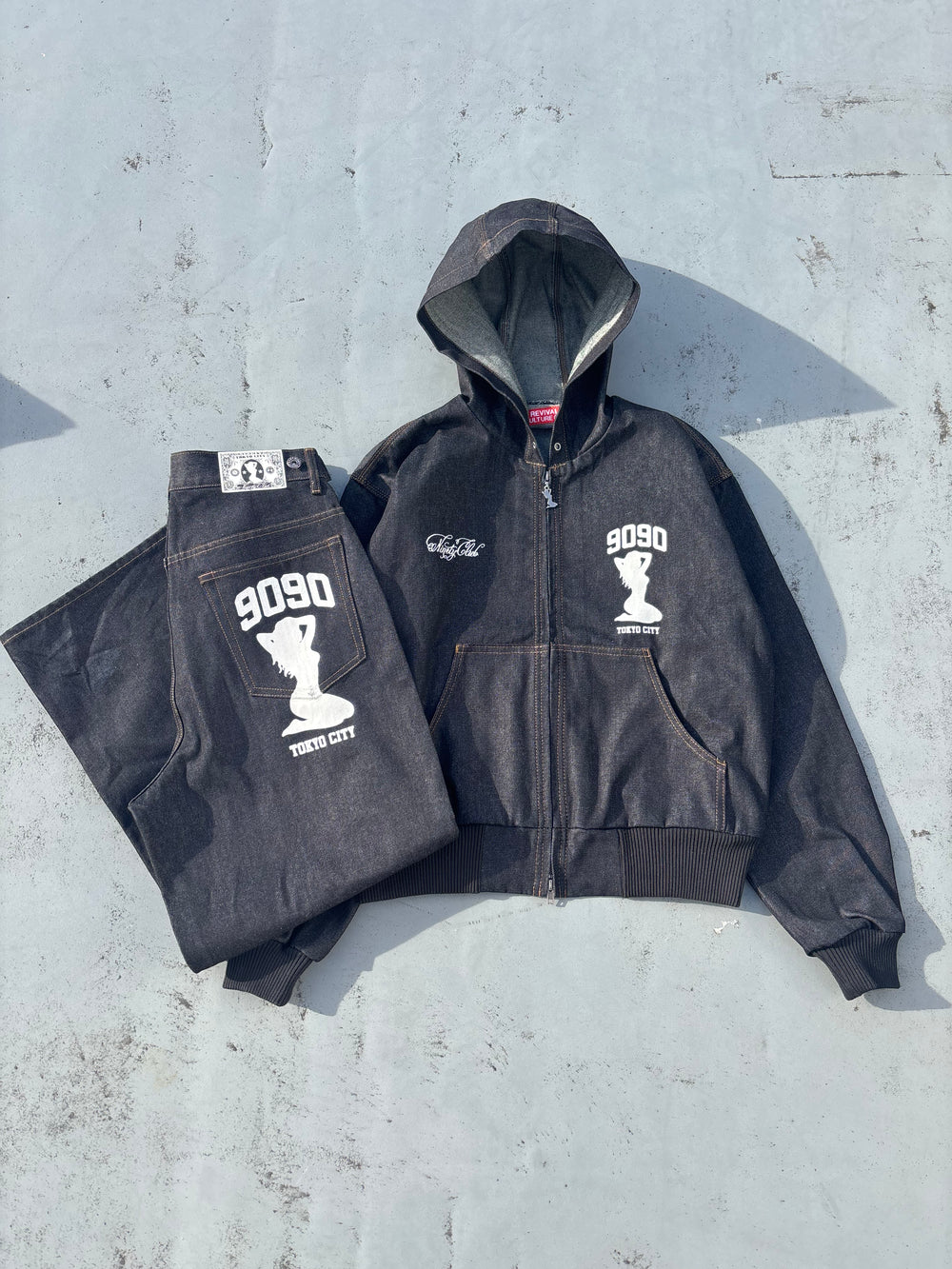 Sexy Logo Denim Zip Hoodie – YZ