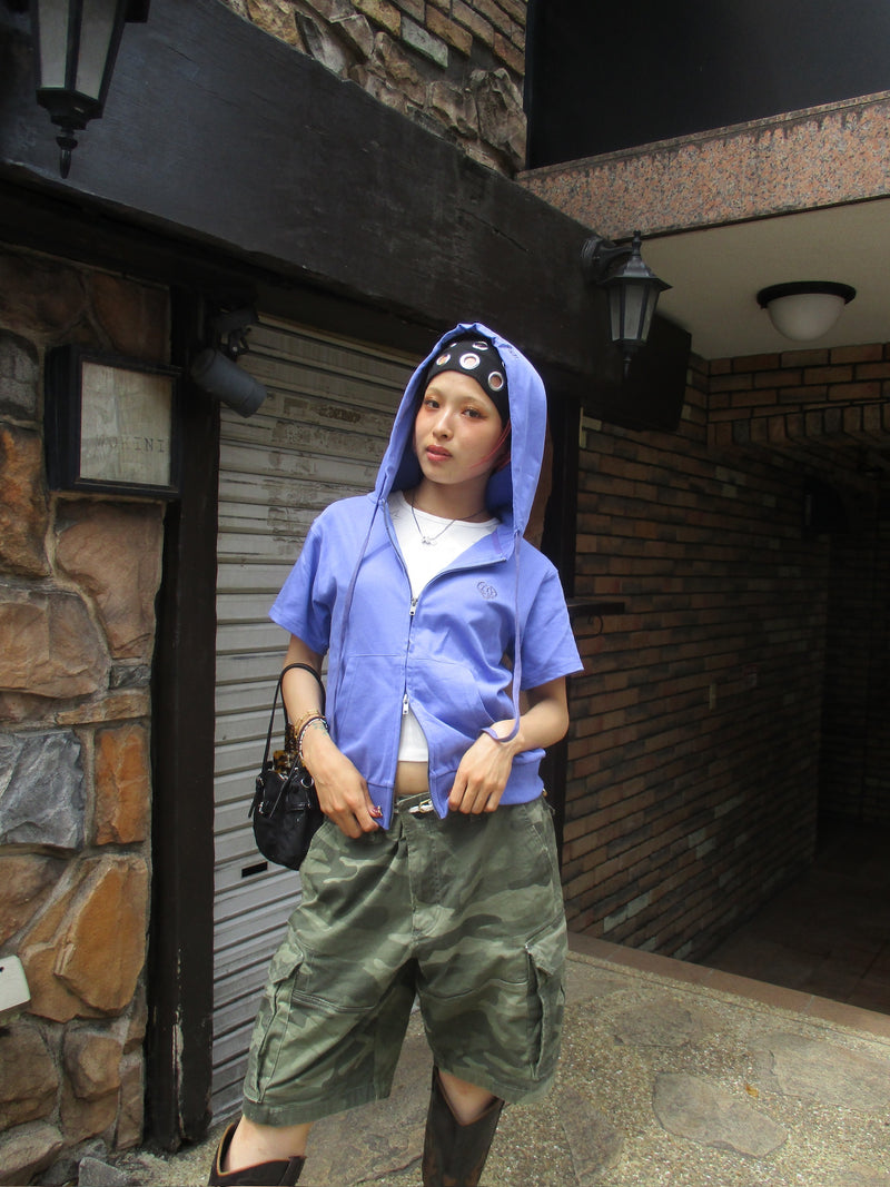 Assort Short sleeve zip hoodie