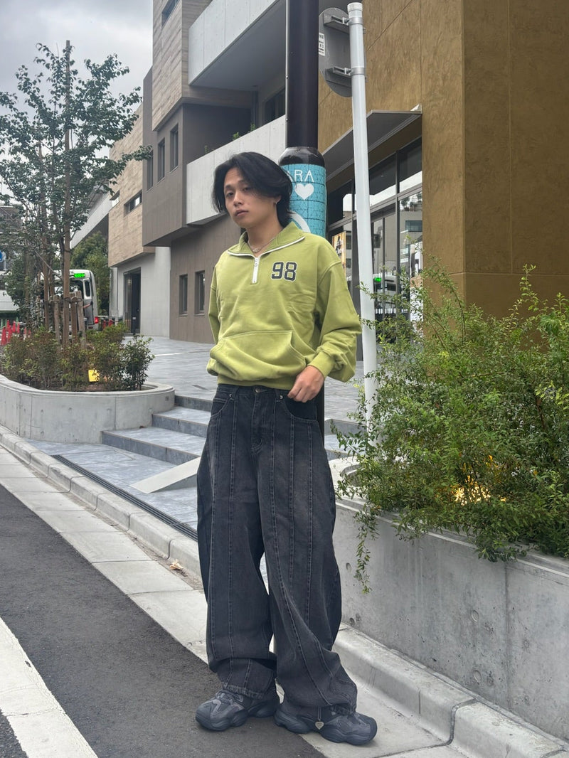 98vintage logo half zip