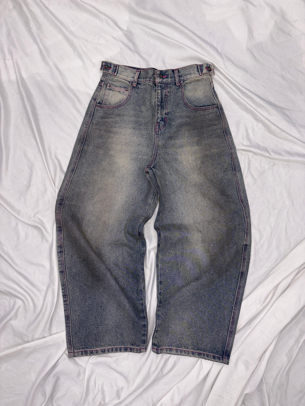 Ninety Girl Logo Glitter Buggy Denim Pants – YZ