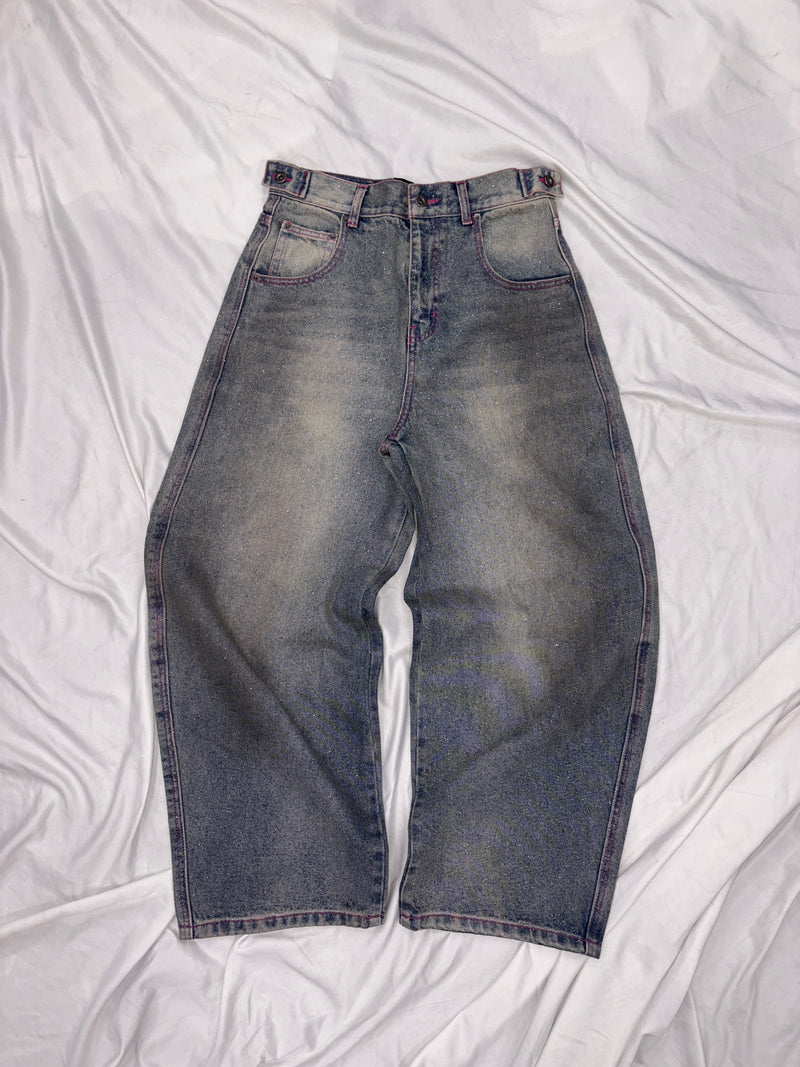 Ninety Girl Logo Glitter Buggy Denim Pants – YZ
