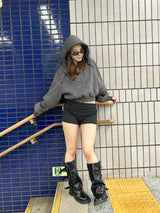 buckle point midi boots