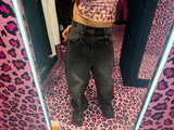 Ninety Girl Logo Glitter Buggy Denim Pants 