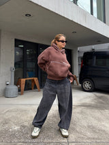 emboss heart logo hoodie