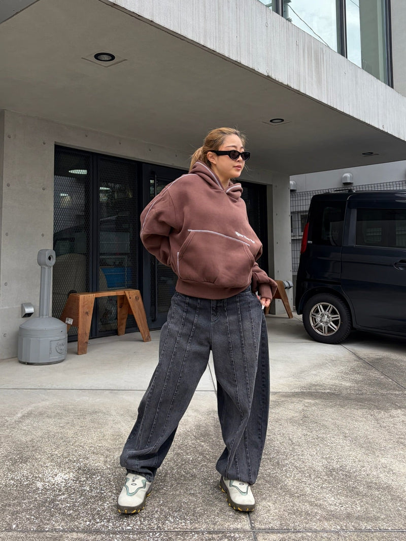 emboss heart logo hoodie