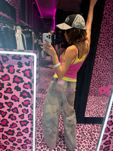 Ninety Girl Logo Glitter Buggy Denim Pants 