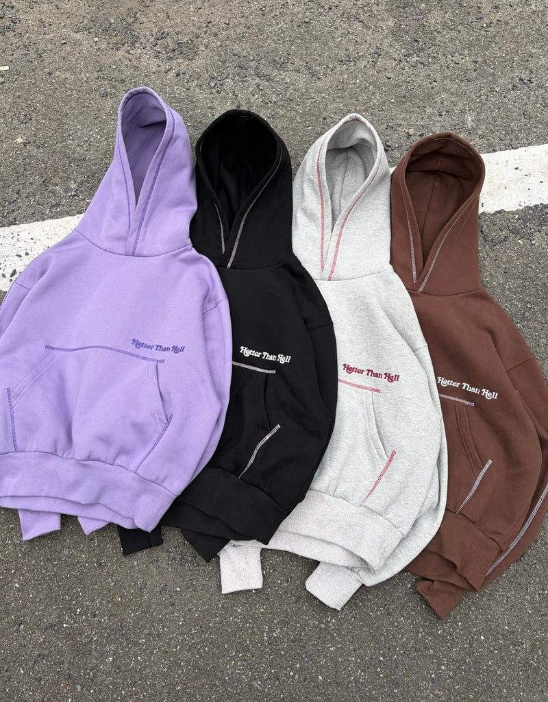 emboss heart logo hoodie