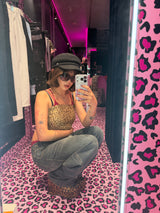 Ninety Girl Logo Glitter Buggy Denim Pants 