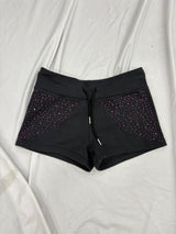 Angel rhinestone micro sweat shorts