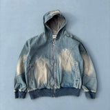 Yoke Denim Zip Hoodie