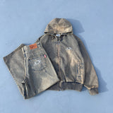 Yoke Denim Zip Hoodie