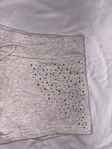 Angel rhinestone micro sweat shorts