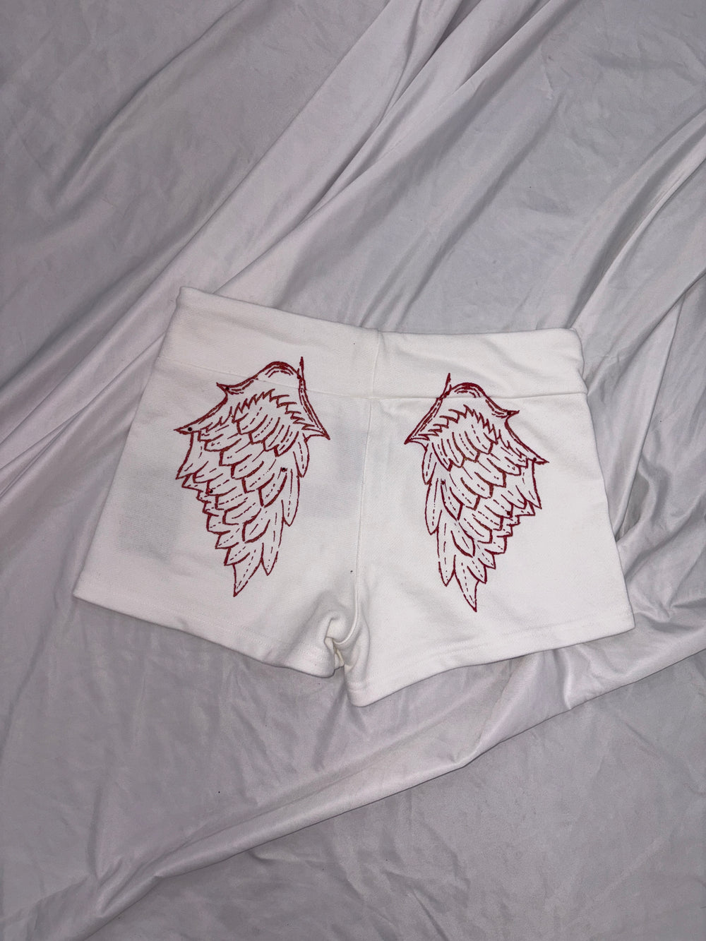 Mochuru です。 Angel rhinestone micro sweat shorts – YZ