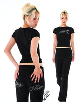 stone foldover pants