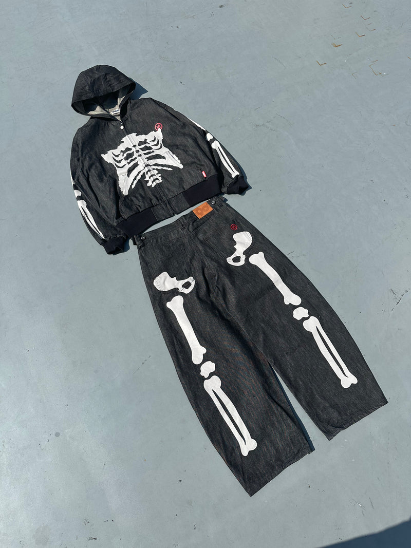 Bone Rigid Denim Zip Hoodie 