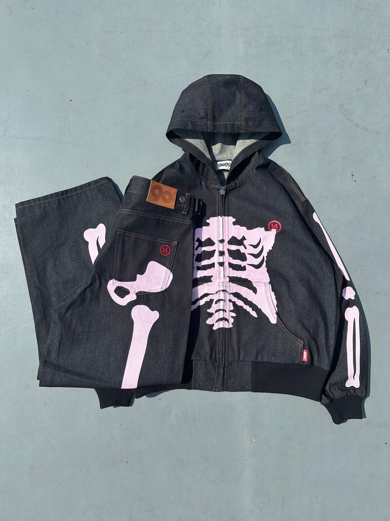Bone Rigid Denim Zip Hoodie – YZ Bone Rigid Denim Zip Hoodie – YZ