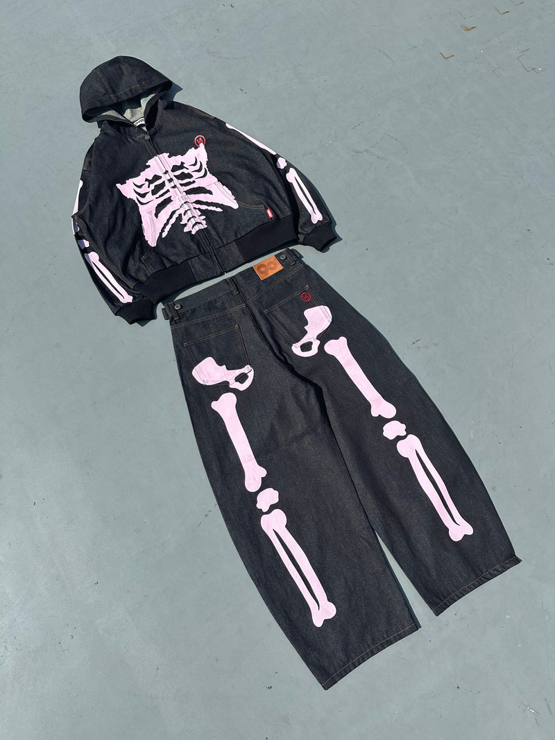 Bone Rigid Denim Zip Hoodie 