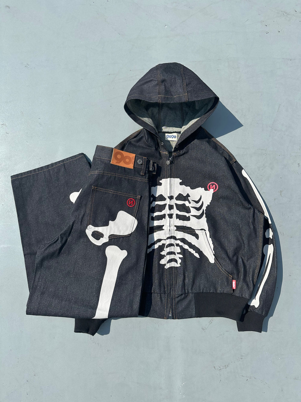 Bone Rigid Denim Zip Hoodie – YZ