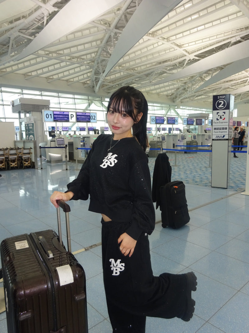 chain embroidery  glitter sweat