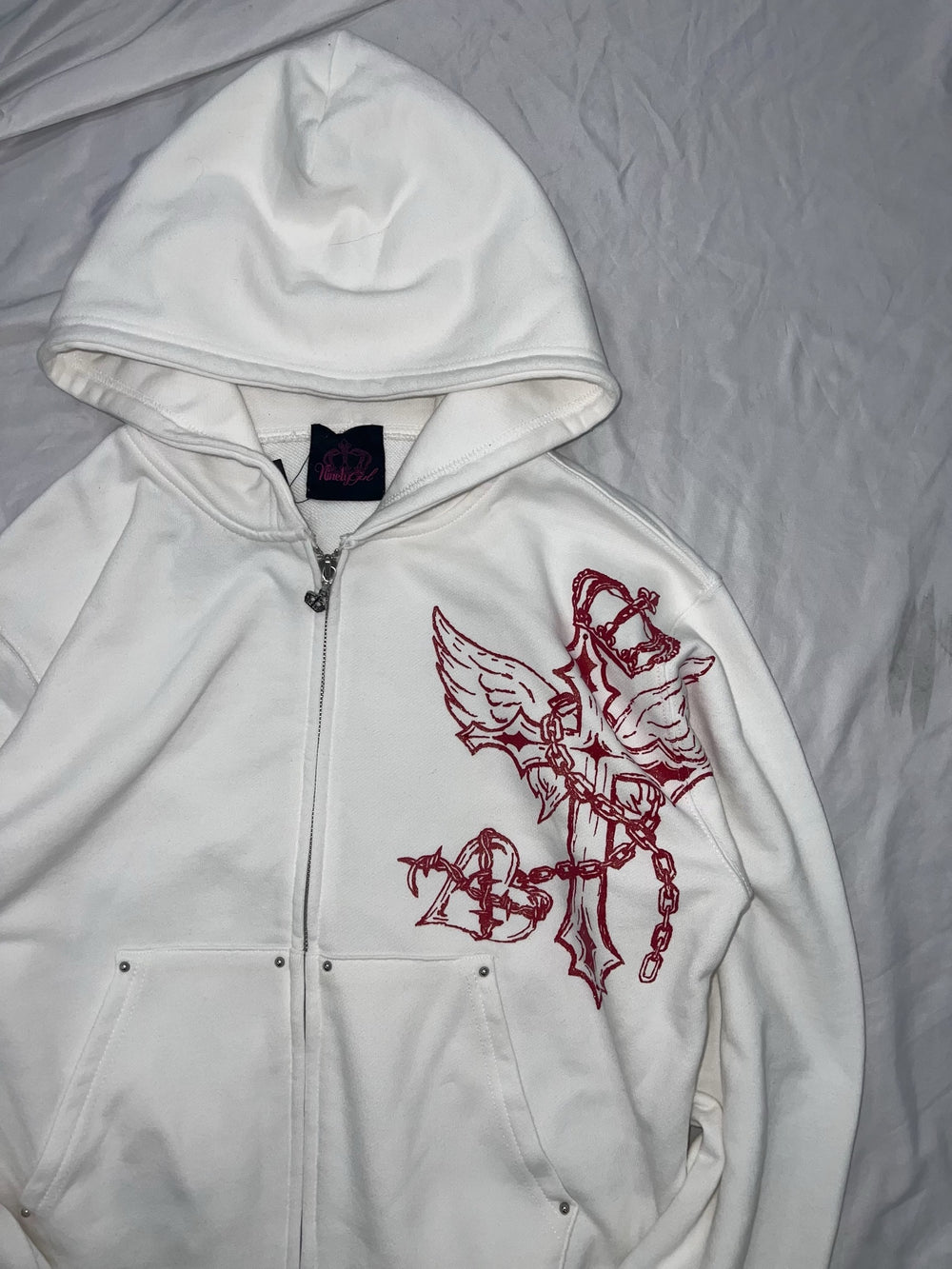 トップス 9090 girl Cross Logo Half Zip Hoodie 026_3ba7f093-a433