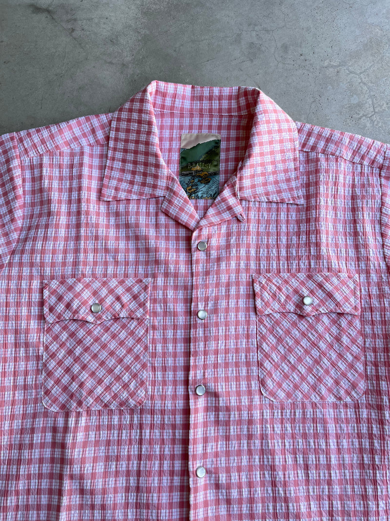 western seersucker check shirt