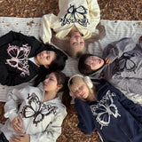 正面蝴蝶標誌拉鍊連帽衫 