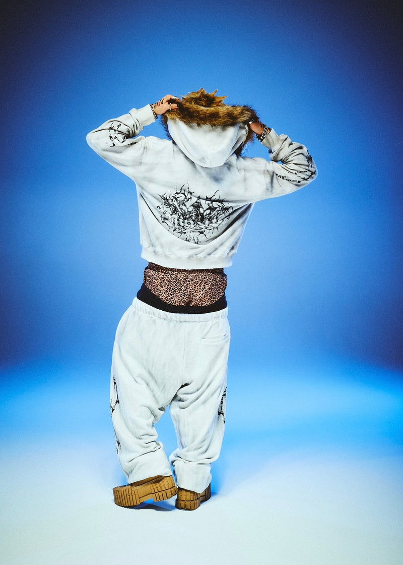 Tribal Kingo Logo Fur Zip Hoodie