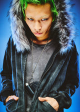 Tribal Kingo Logo Fur Zip Hoodie