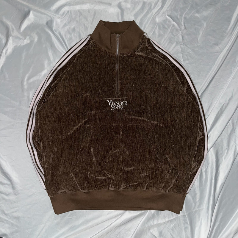 Velours lamé half zip track jacket