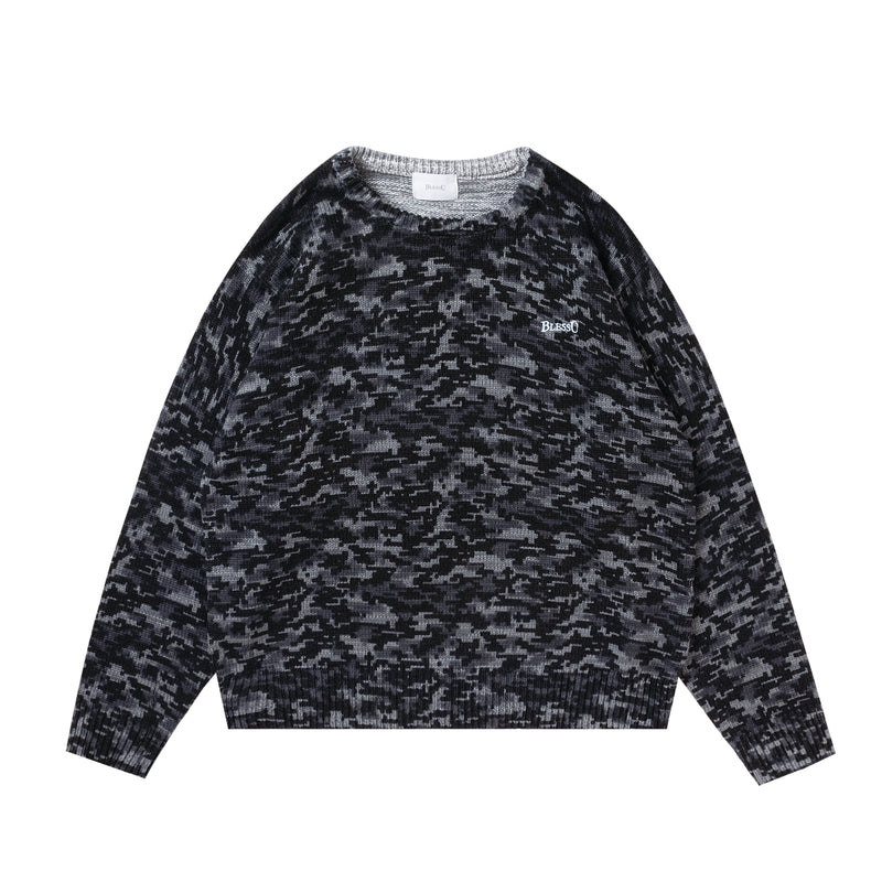 BU DIGITAL CAMOUFLAGE PATTERN KNIT
