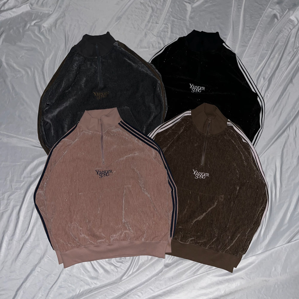 Velours lamé half zip track jacket – YZ