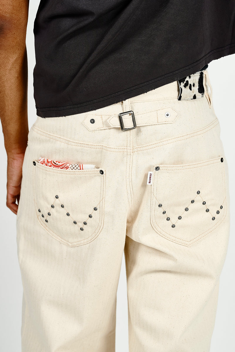 Herringbone studs denim pants – YZ