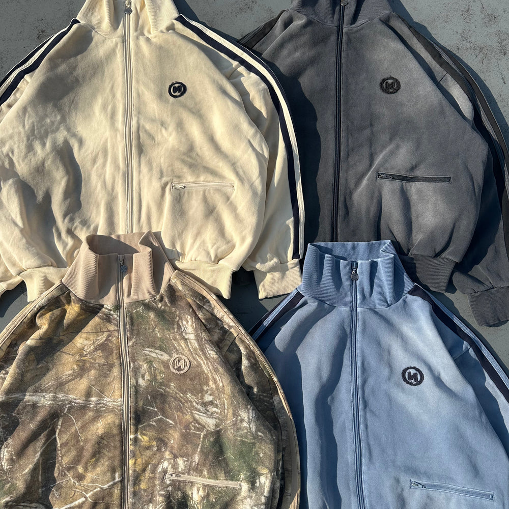 9090 ウォッシュ トラックジャケット ブラック L Washed Track Jacket – YZ