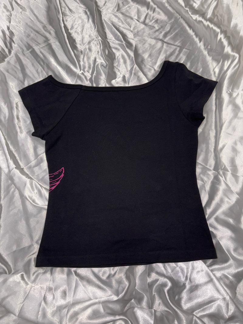 Cross Logo Off Shoulder Tee 