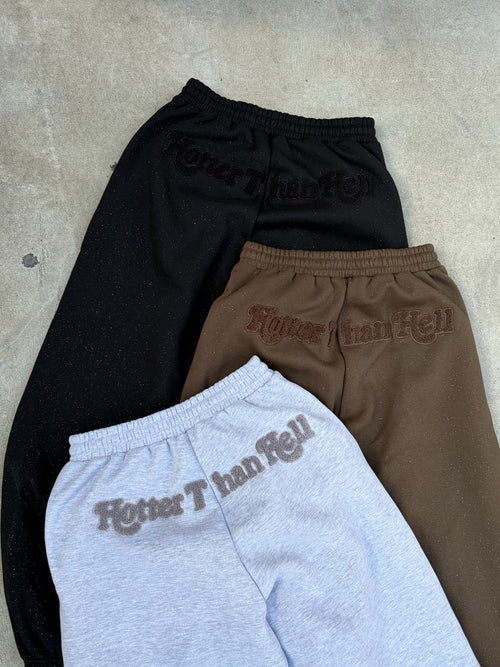glitter back logo sweat pants