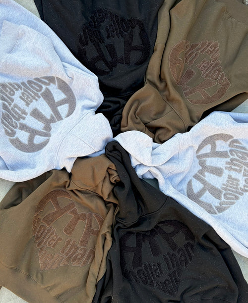 glitter heart logo zip hoodie