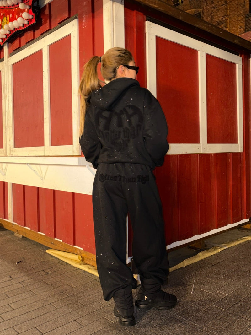 glitter back logo sweat pants