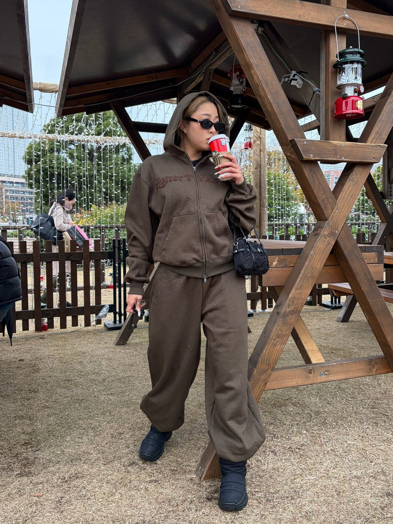 glitter back logo sweat pants