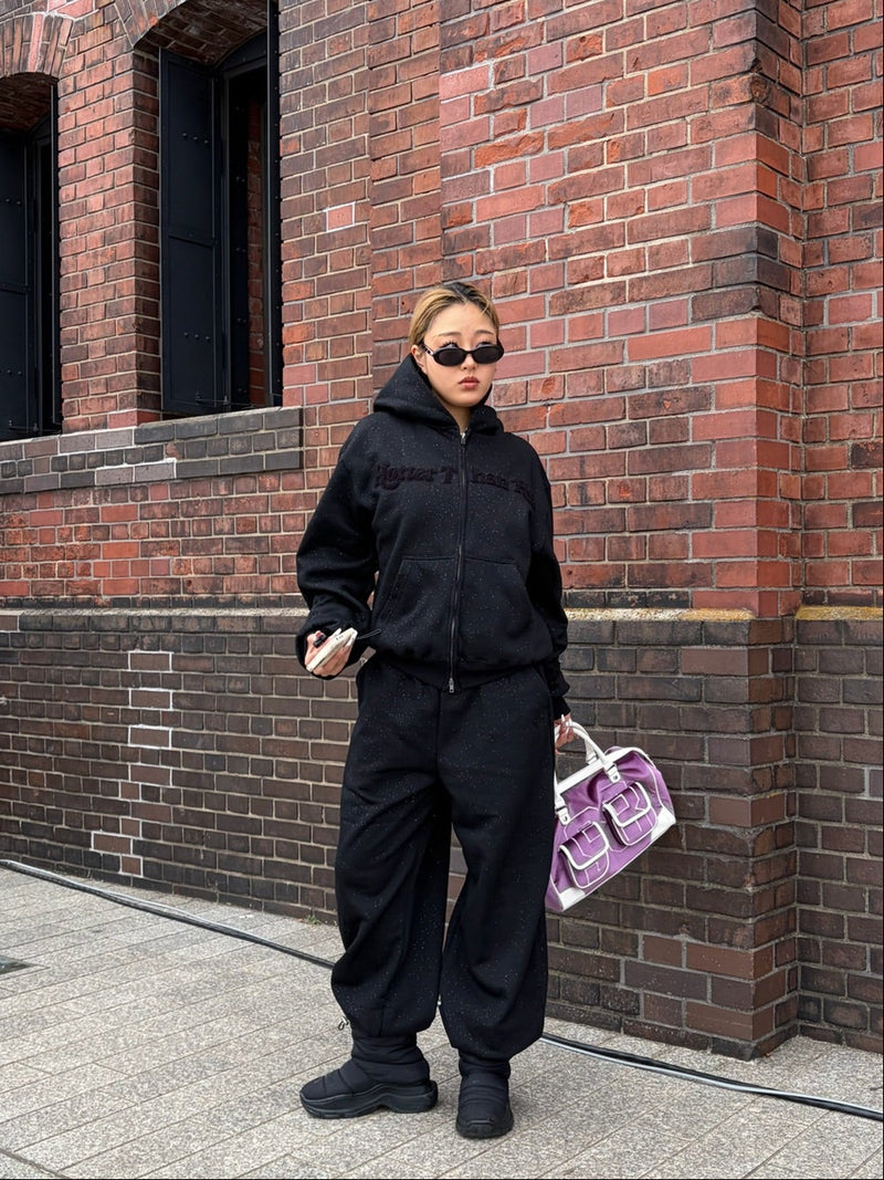 glitter back logo sweat pants